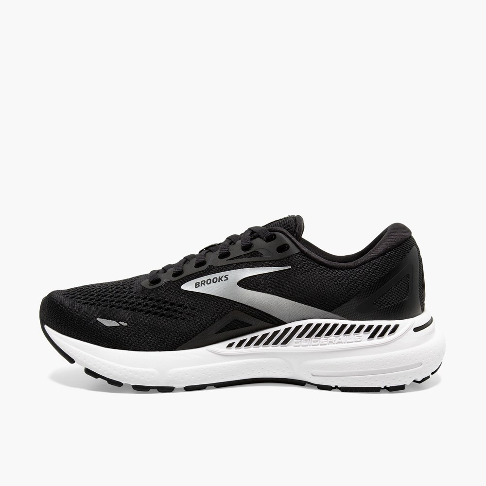 Chaussure Running Brooks Adrenaline GTS 23 Noir Blanche Argent Femme | VDM-4653224